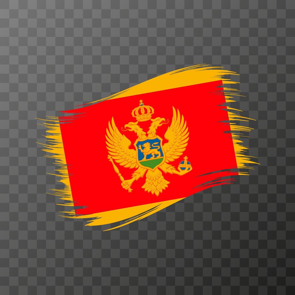 montenegro nazionale bandiera. grunge spazzola ictus. vettore illustrazione su trasparente sfondo.