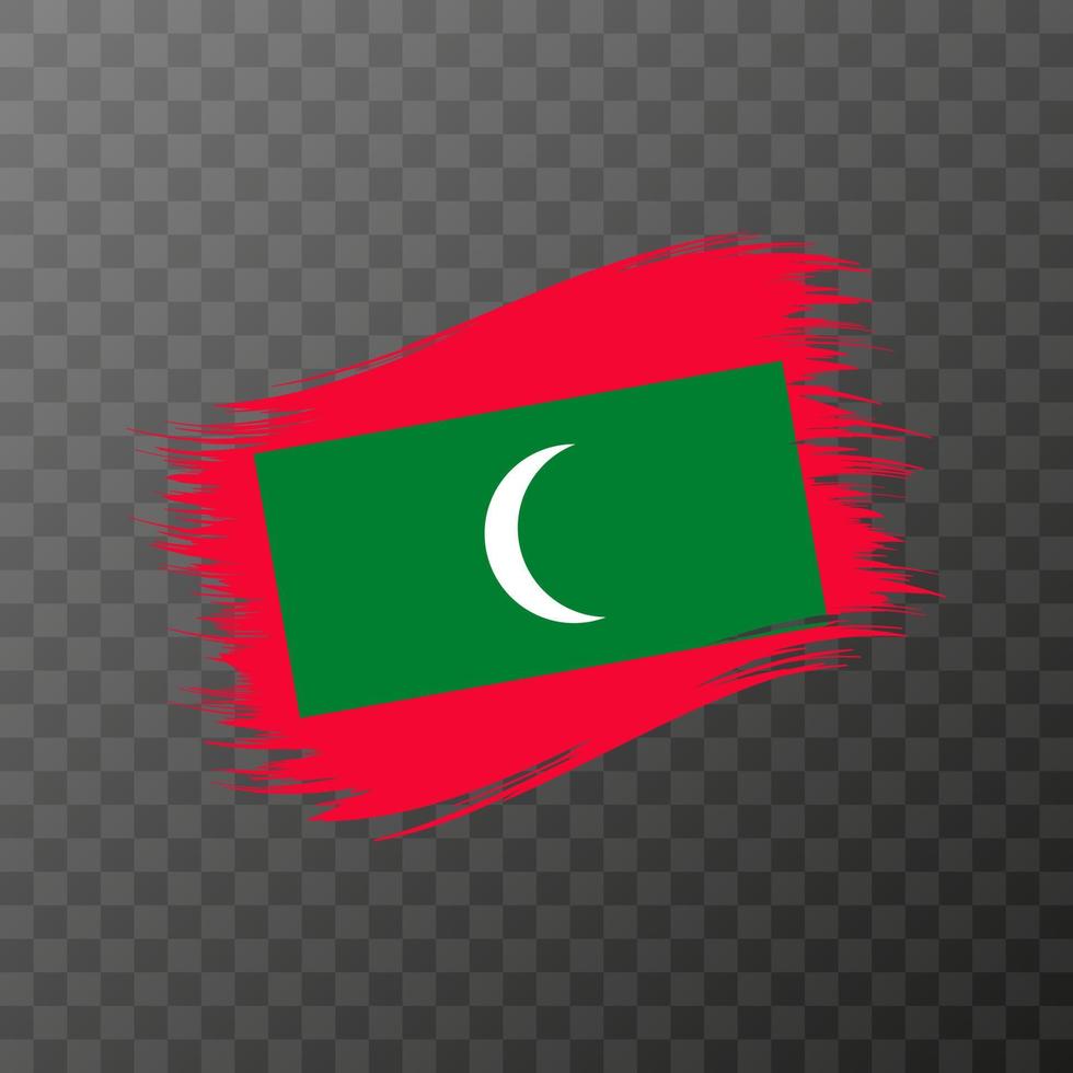 Maldive nazionale bandiera. grunge spazzola ictus. vettore illustrazione su trasparente sfondo.