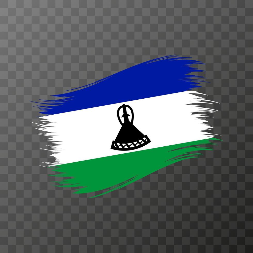 Lesoto nazionale bandiera. grunge spazzola ictus. vettore illustrazione su trasparente sfondo.