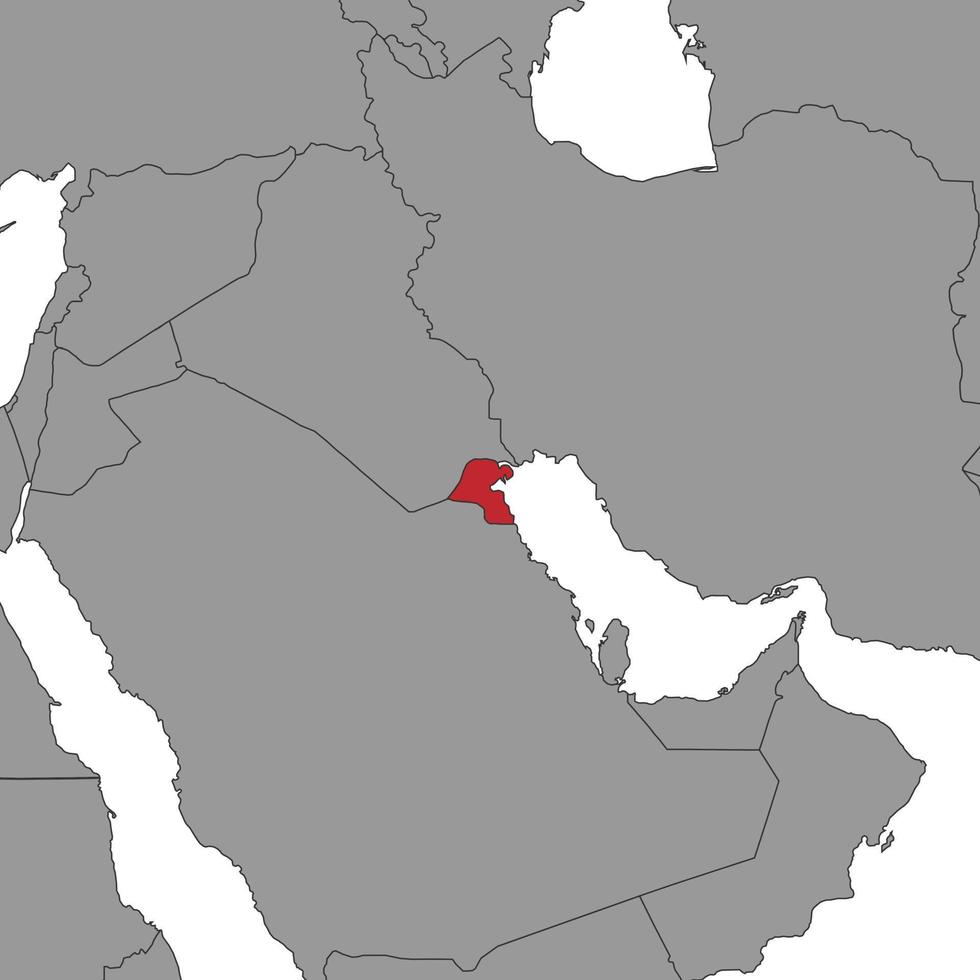 Kuwait su mondo carta geografica. vettore illustrazione.