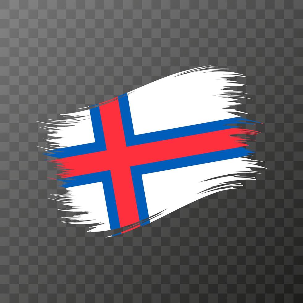 Faroe isole nazionale bandiera. grunge spazzola ictus. vettore illustrazione su trasparente sfondo.
