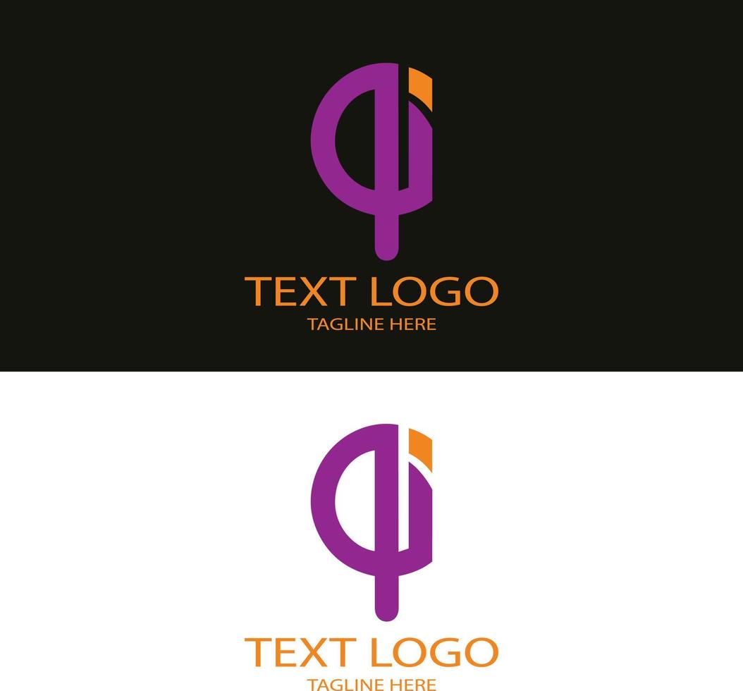 qi testo iconico logo vettore design