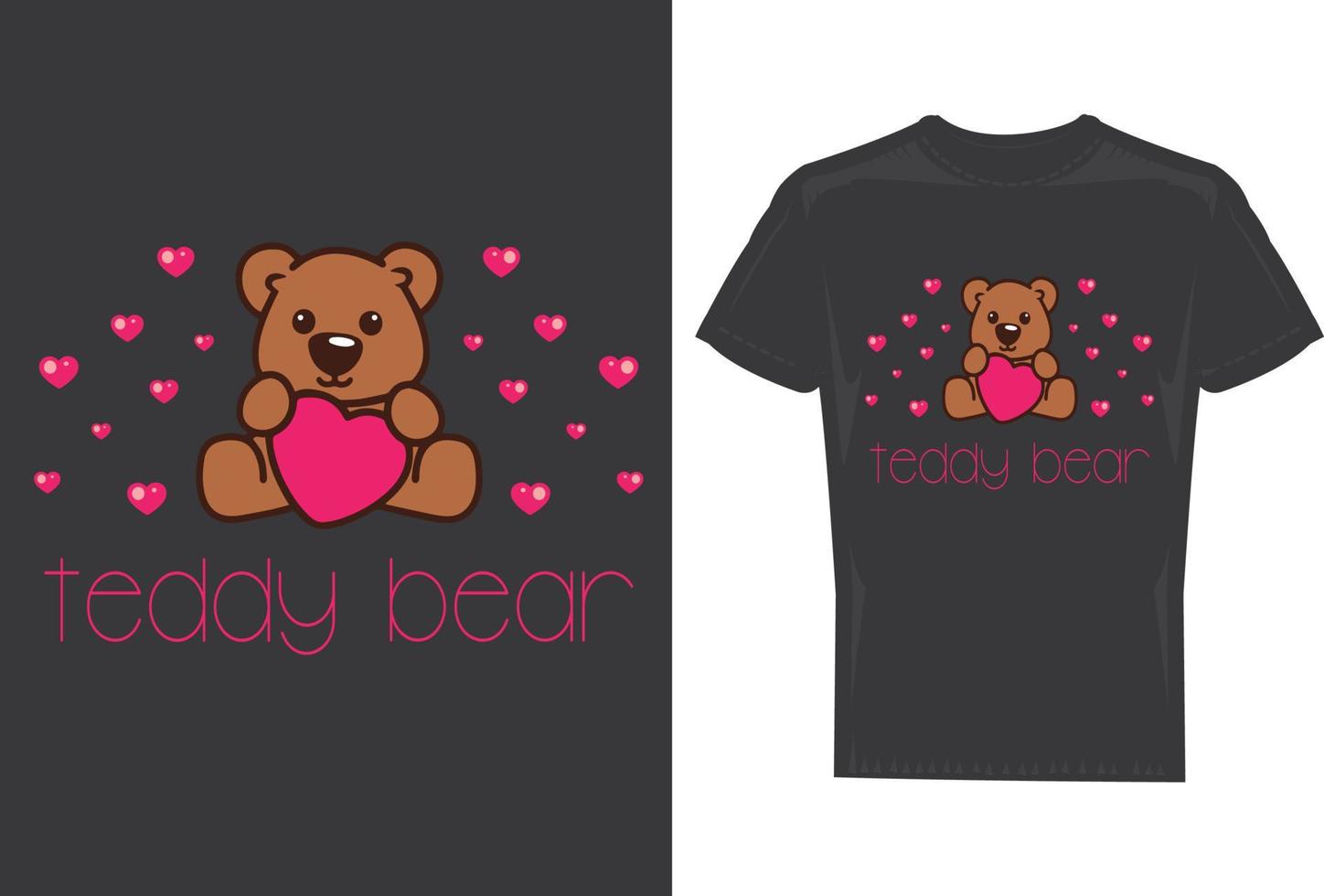 orsacchiotto orso maglietta design per uomini donne e bambini vettore