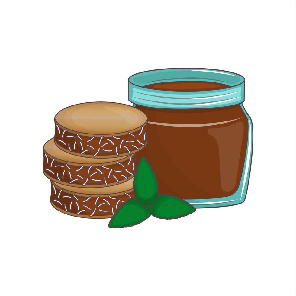 dell'argentino dolce è alfajores. tradizionale cucina. latino americano pasticcini - il giro biscotti. vettore illustrazione. cartone animato.