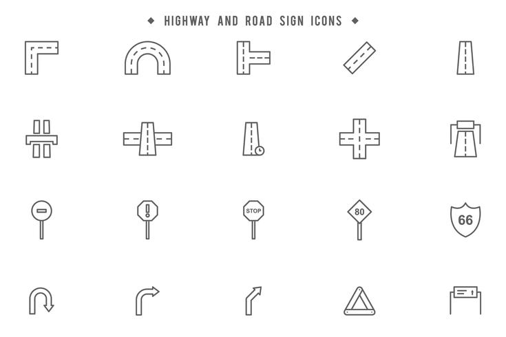 Vettori di segnale stradale e autostrada