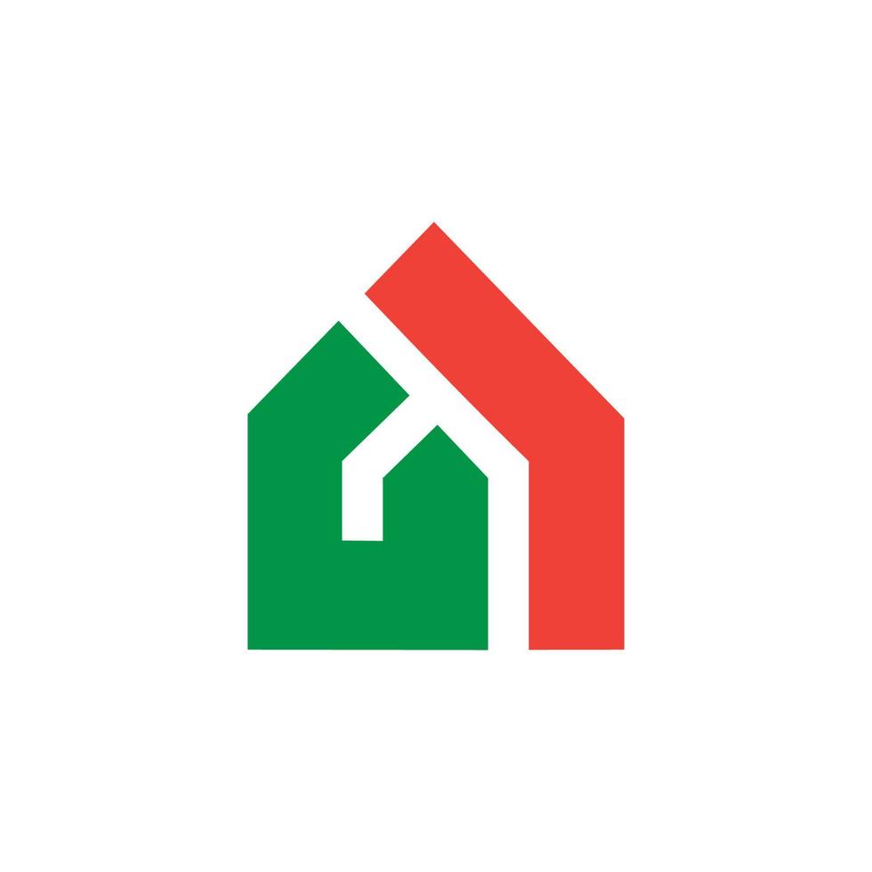 astratto lettera uj casa forma geometrico logo vettore