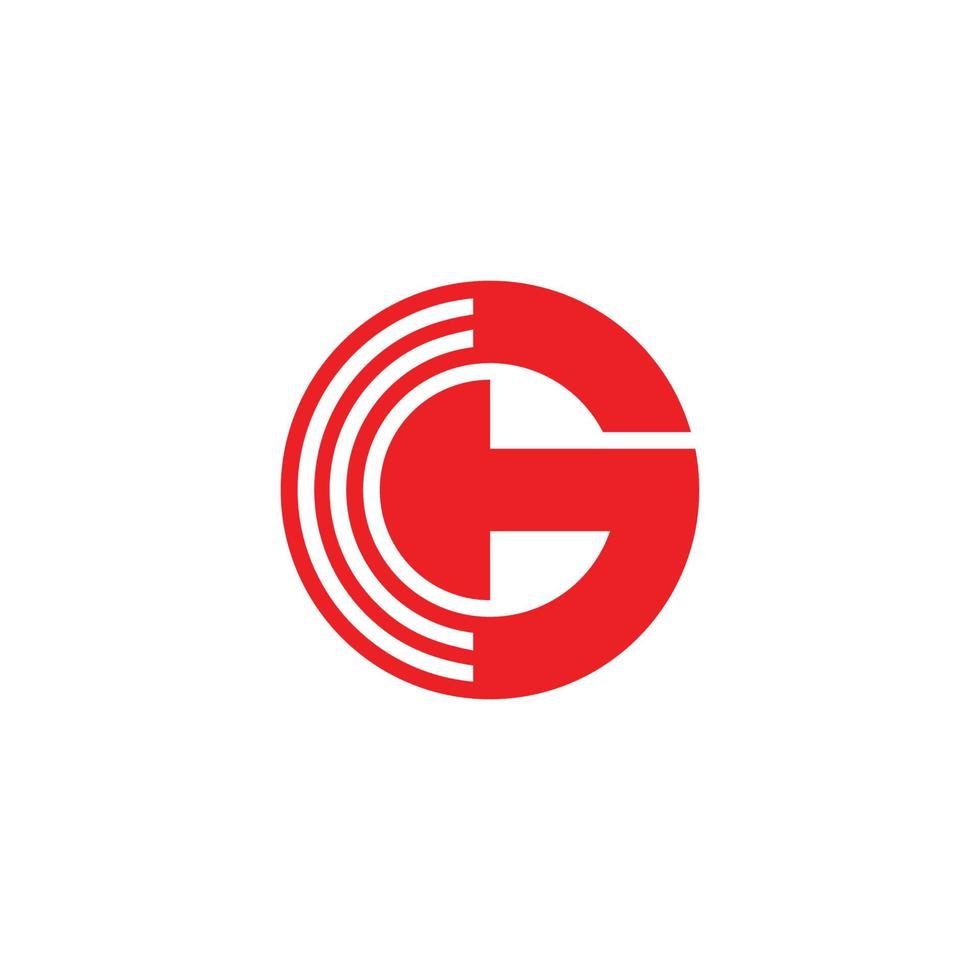 lettera g geometrico cerchio segnale strisce forma logo vettore