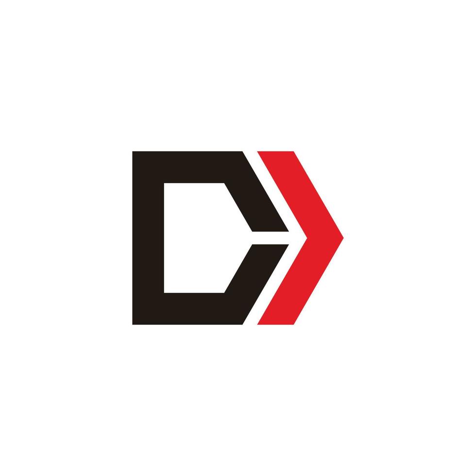 semplice geometrico lettera dc freccia movimento logo vettore