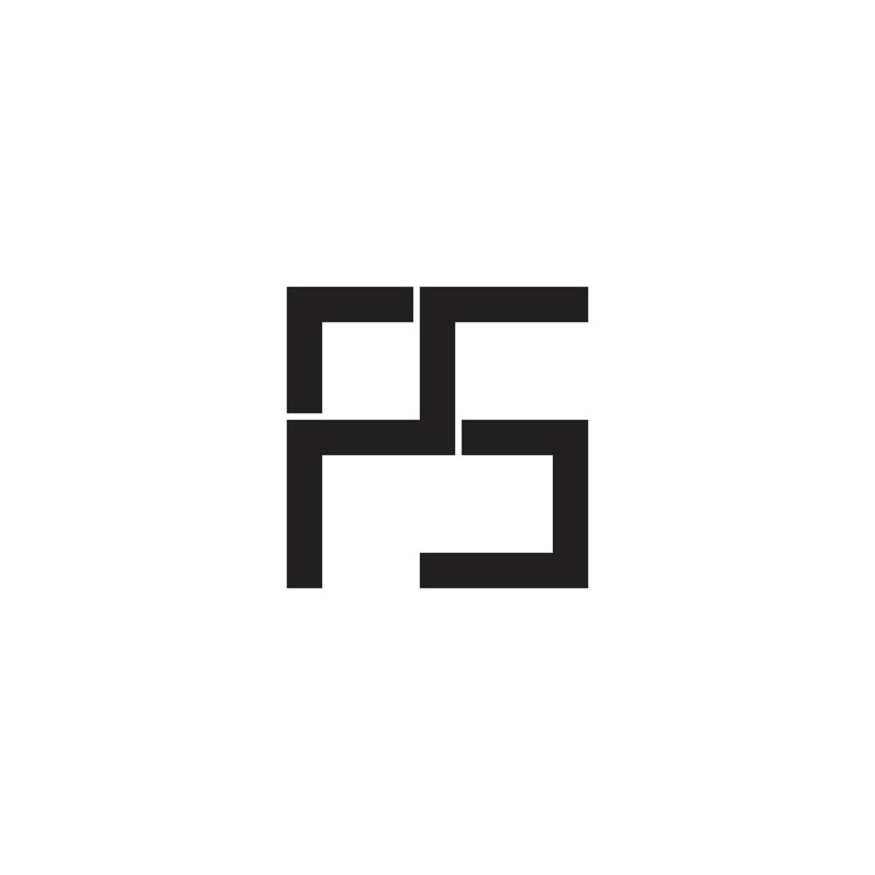 lettera ps semplice digitale linea semplice geometrico logo vettore