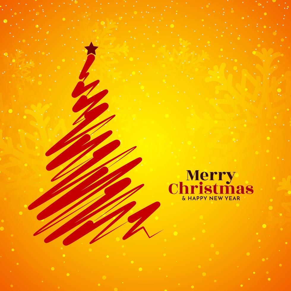 allegro Natale Festival giallo carta con rosso Natale albero design vettore