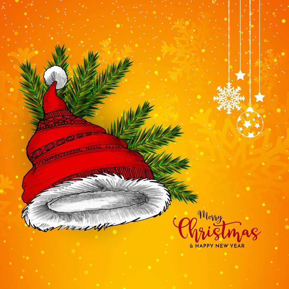 allegro Natale Festival sfondo con Santa Claus berretto design vettore
