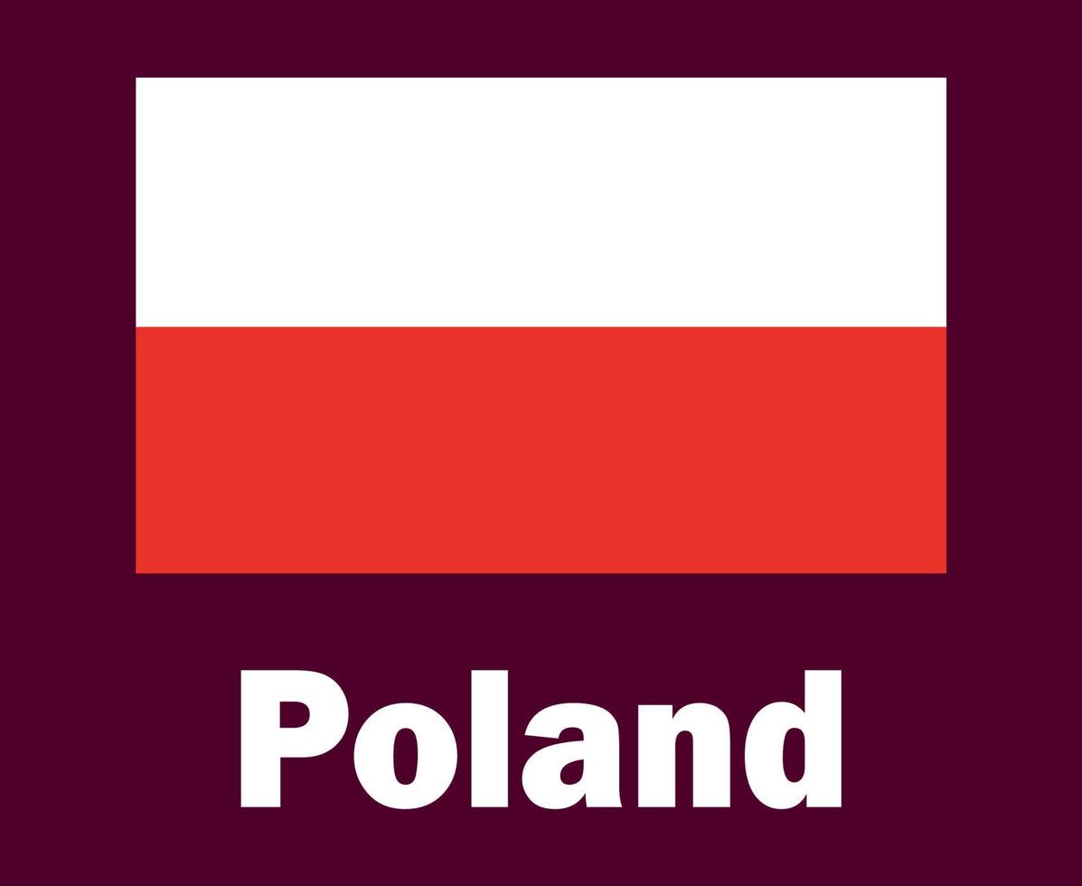 Polonia bandiera emblema con nomi simbolo design Europa calcio finale vettore europeo paesi calcio squadre illustrazione