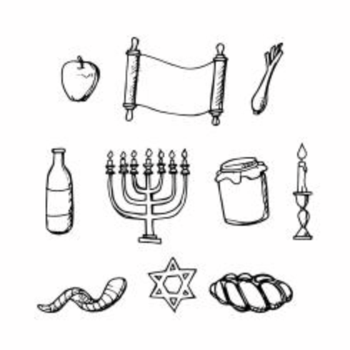 Vettore disegnato a mano dell'icona di festa ebrea libera
