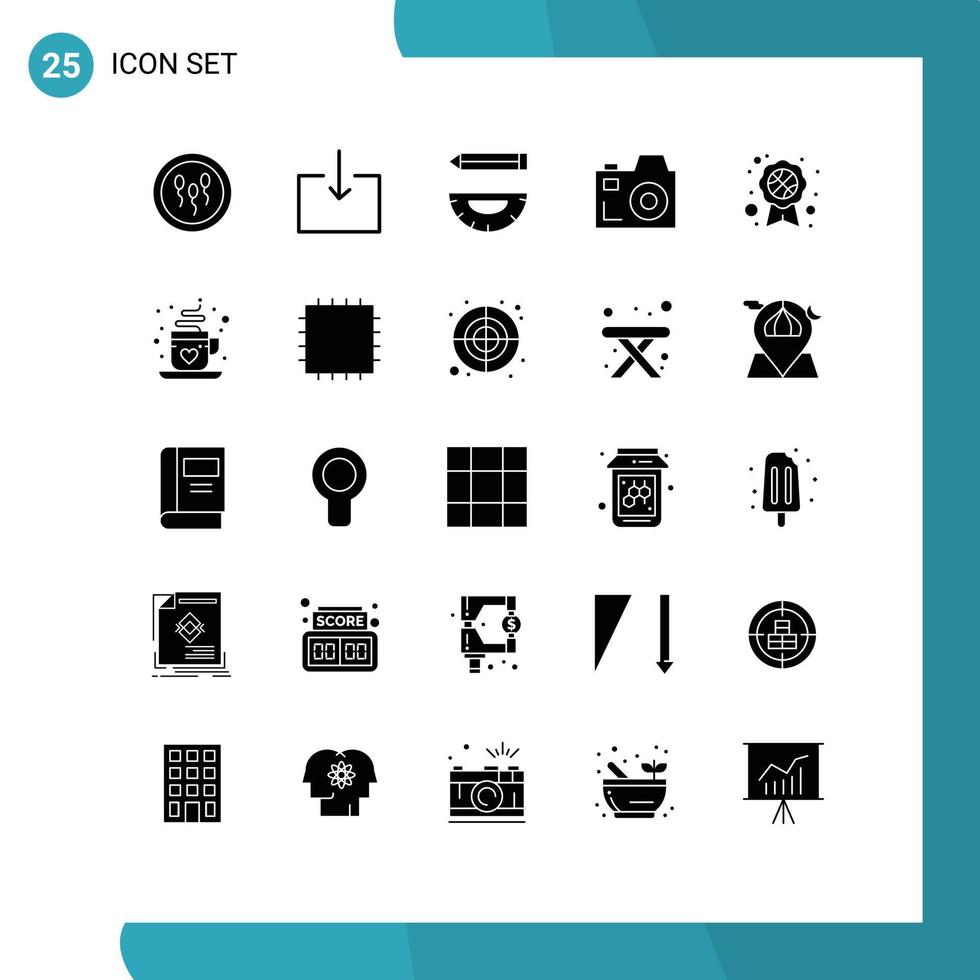 impostato di 25 moderno ui icone simboli segni per distintivo media codifica comunicazione matita modificabile vettore design elementi