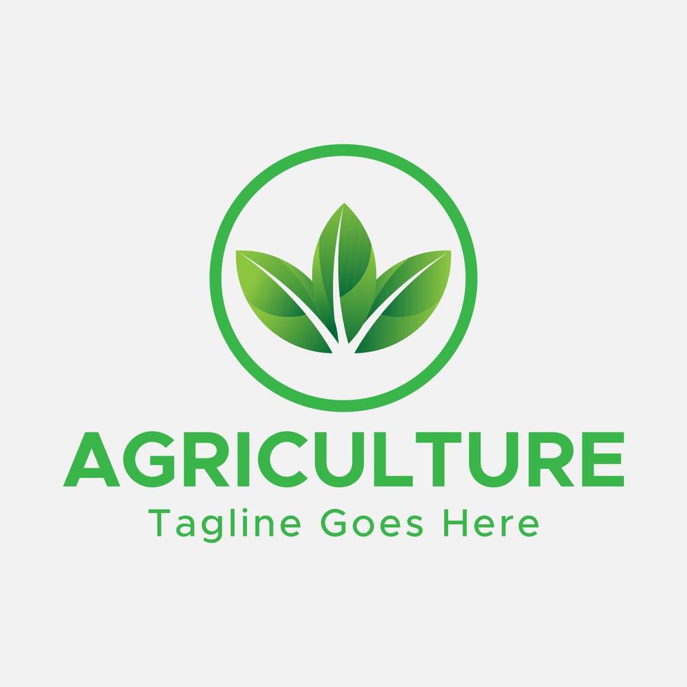 agricoltura logo.verde pendenza colore. cerchio forma. minimalista astratto logo. vettore