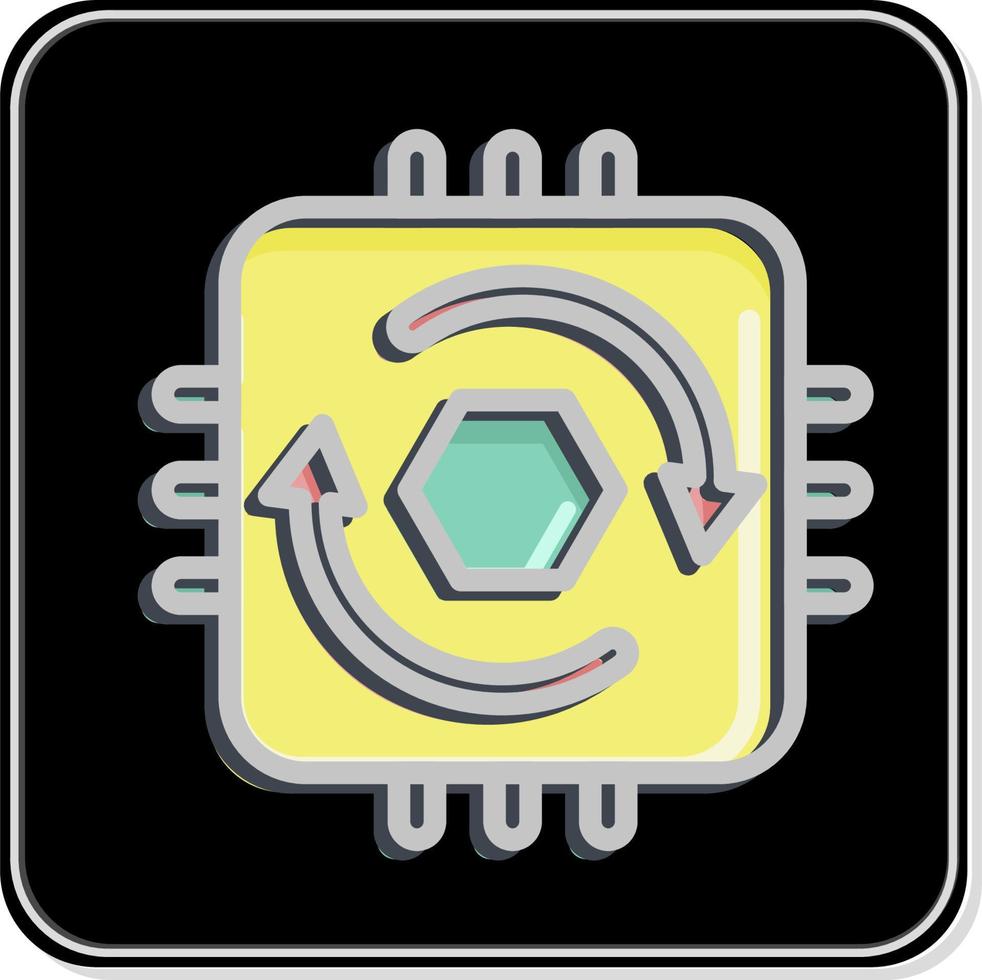 icona temporale ciclo consistenza. relazionato per macchina apprendimento simbolo. lucido stile. semplice design modificabile. semplice illustrazione. semplice vettore icone