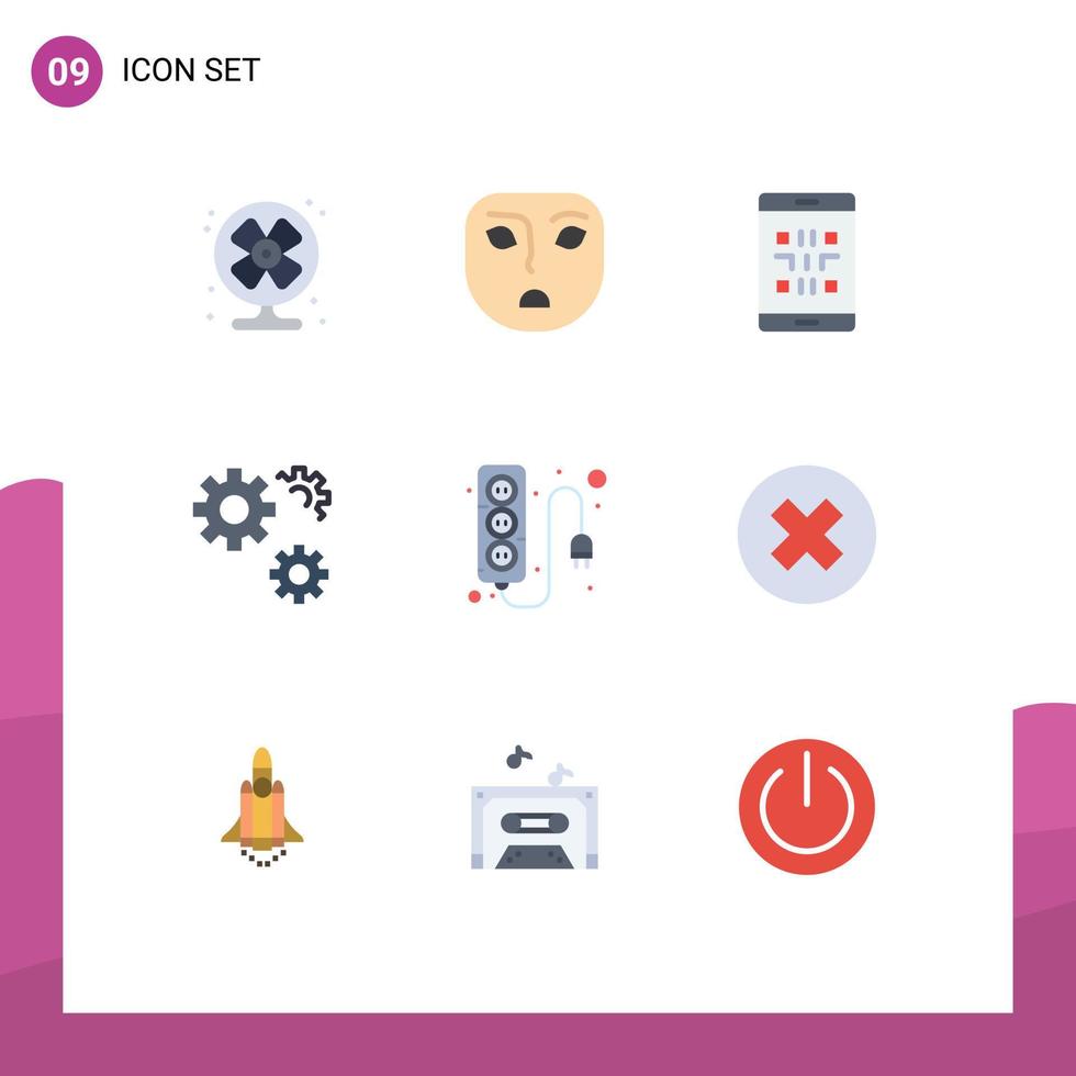 9 creativo icone moderno segni e simboli di spina servizio mobile preferenze configurazione modificabile vettore design elementi