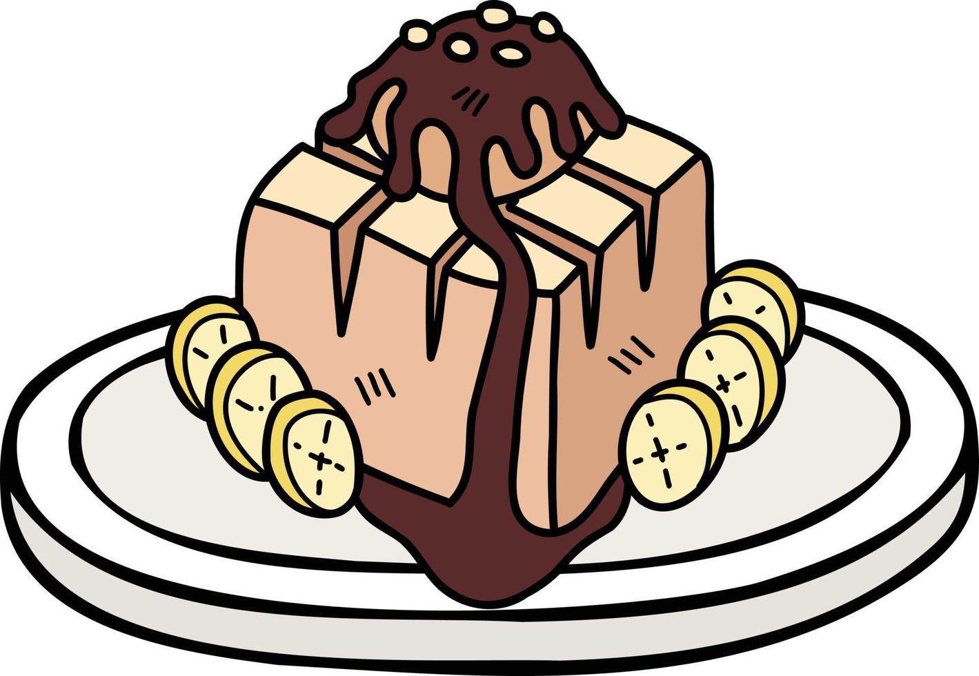mano disegnato miele crostini sormontato con cioccolato illustrazione vettore