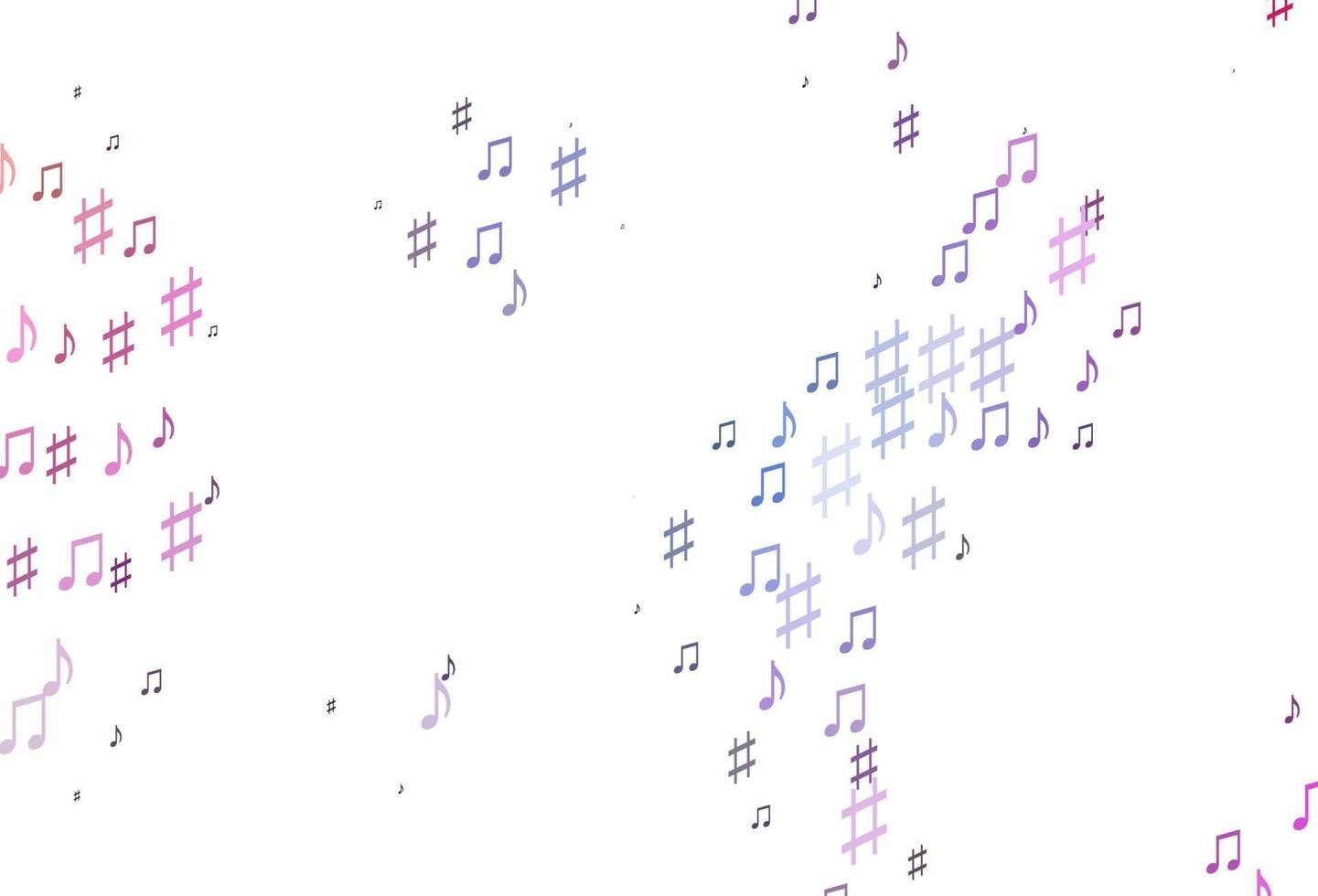 sfondo vettoriale rosa chiaro, blu con simboli musicali.