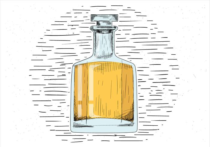 Whisky di vettore disegnato a mano