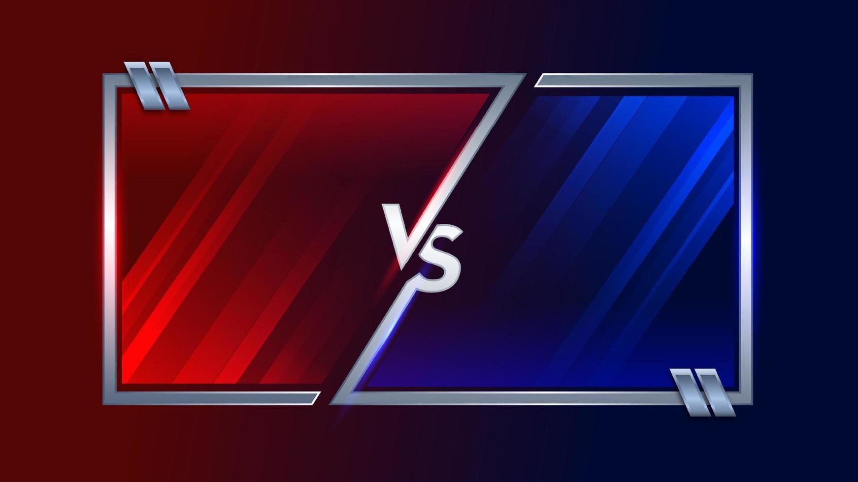 vs contro battaglia titolo moderno bandiera modello, rosso e blu brillante sfondo, combattimento gioco, gioco interfaccia vettore