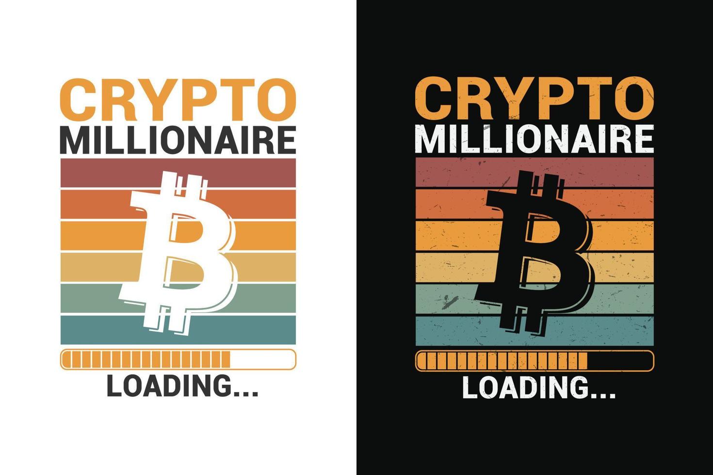 crypto milionario Caricamento in corso design per magliette, Stampa, modelli, loghi, boccale vettore