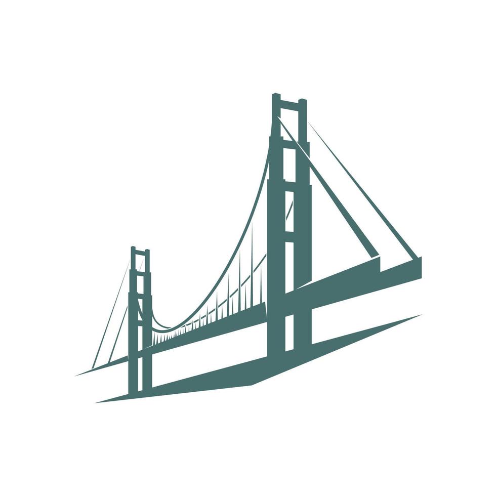 città architettura sospensione ponte grafico icona vettore