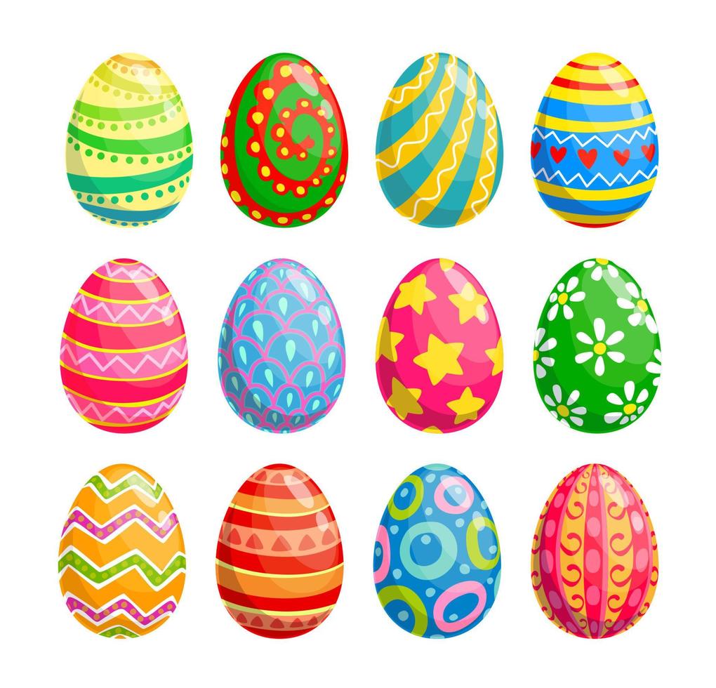 Pasqua uovo icone, religione vacanza e caccia alle uova vettore