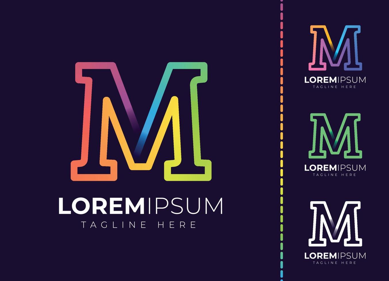 m lettera iniziale colorato pendenza logo. moderno lettera m logo design. vettore