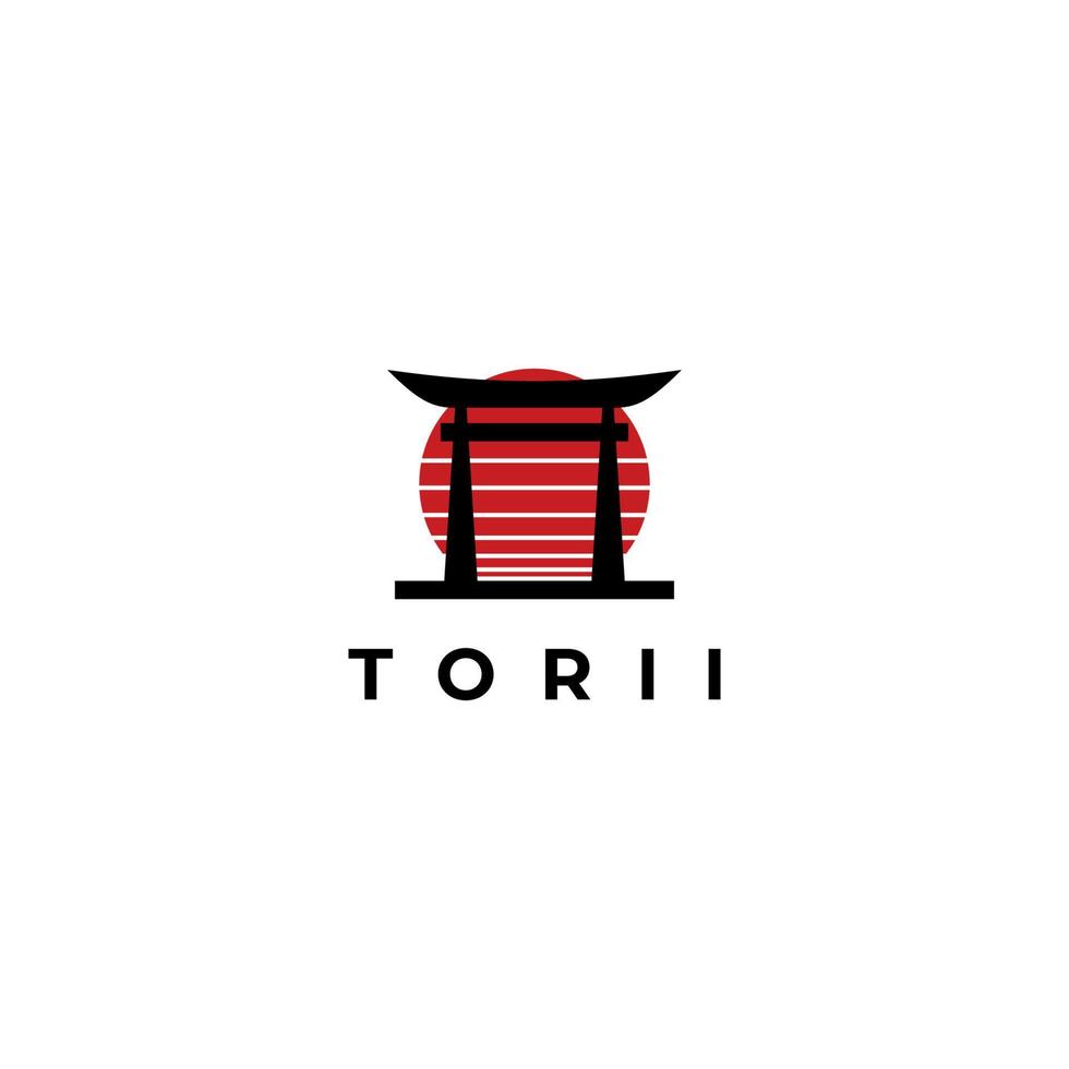 giapponese torii cancello logo design vettore modello