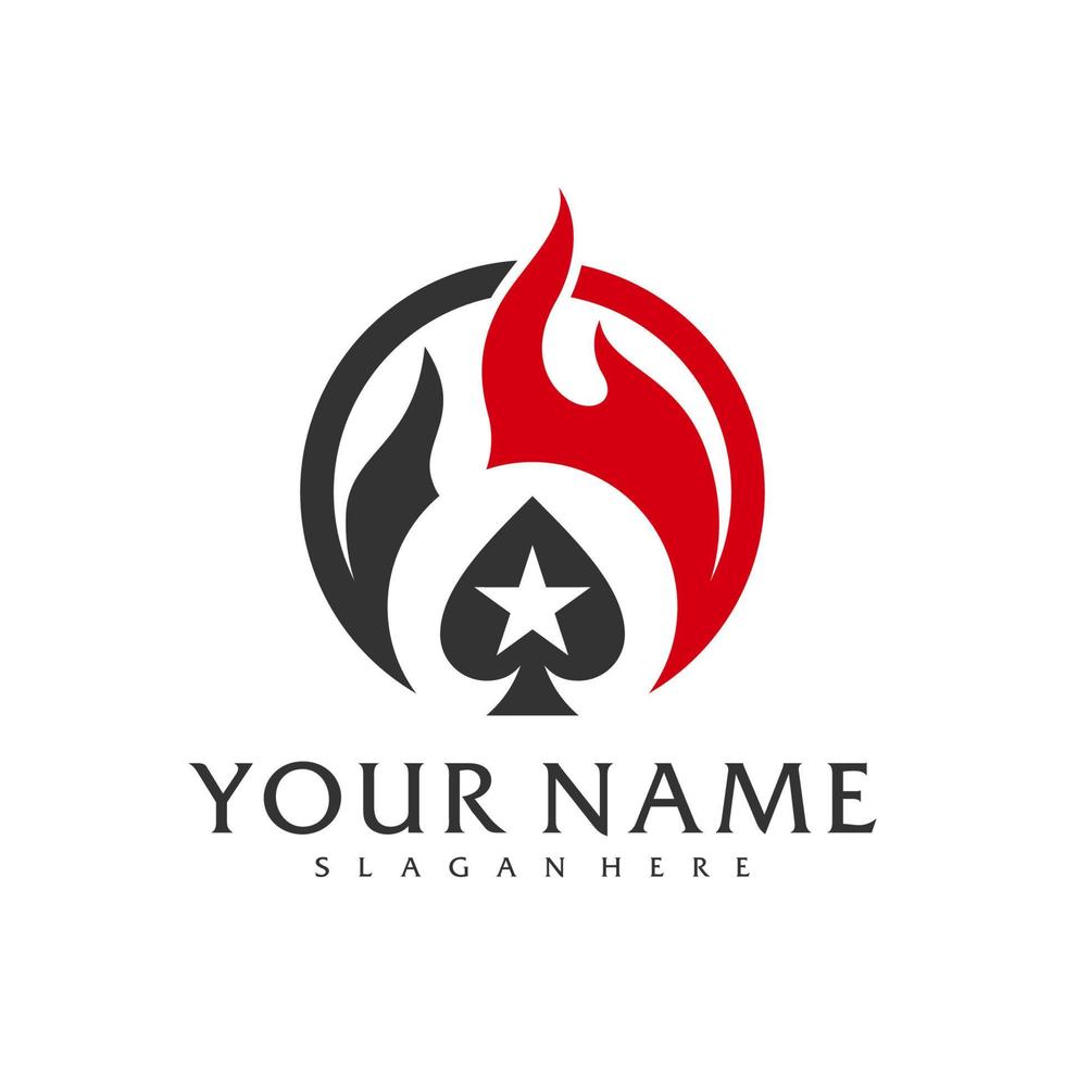 fuoco poker logo vettore modello, creativo poker logo design concetti