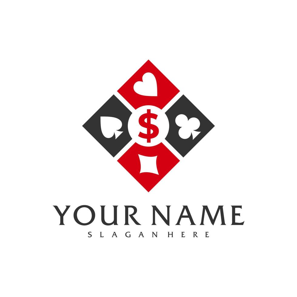 i soldi poker logo vettore modello, creativo poker logo design concetti