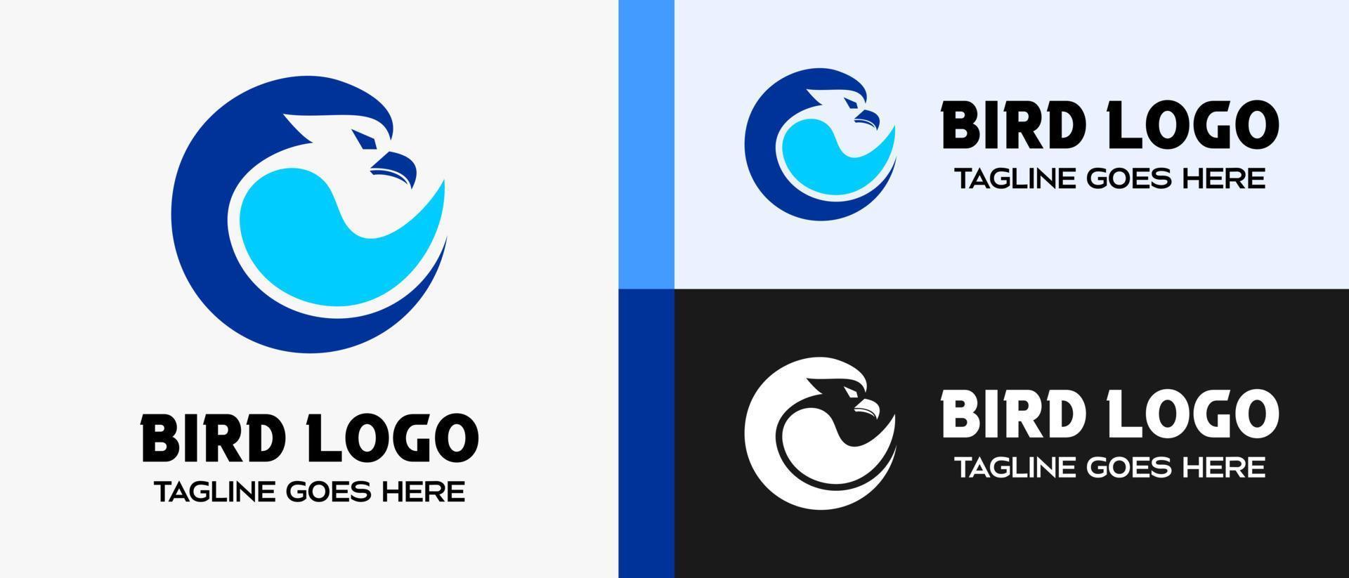 uccello logo design modello nel blu colore cerchio. vettore illustrazione