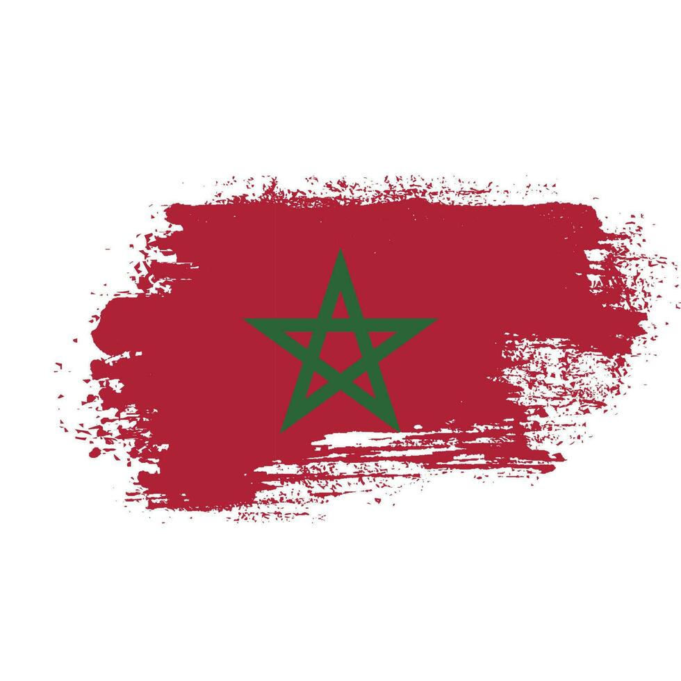 nuovo mano dipingere spazzola Marocco bandiera vettore