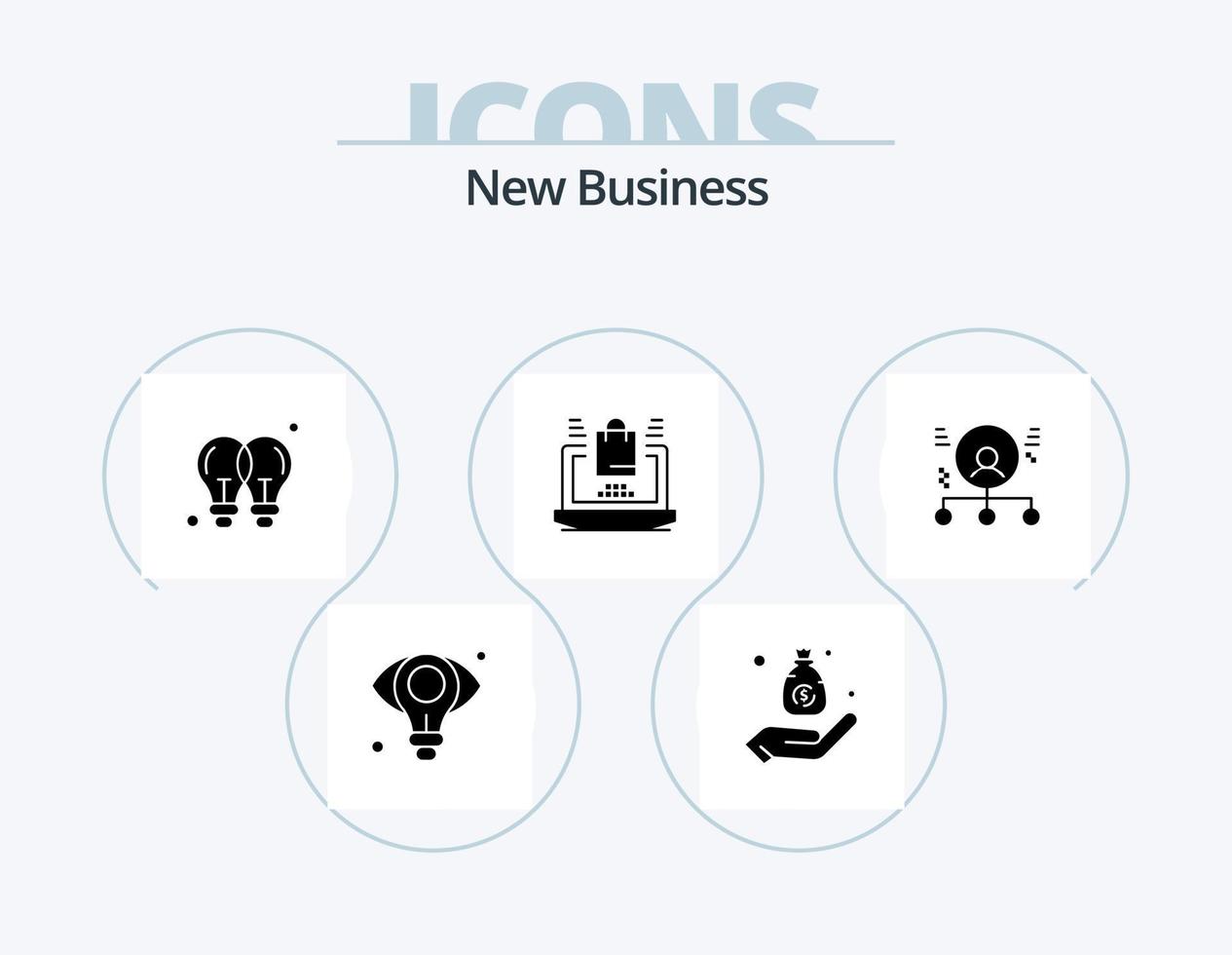 nuovo attività commerciale glifo icona imballare 5 icona design. . leggero lampadina . attività commerciale . leggero . lampadina vettore