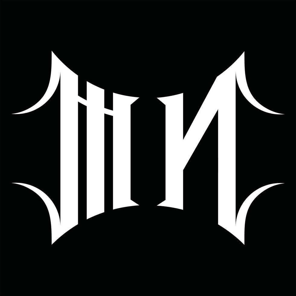 mn logo monogramma con astratto forma design modello vettore
