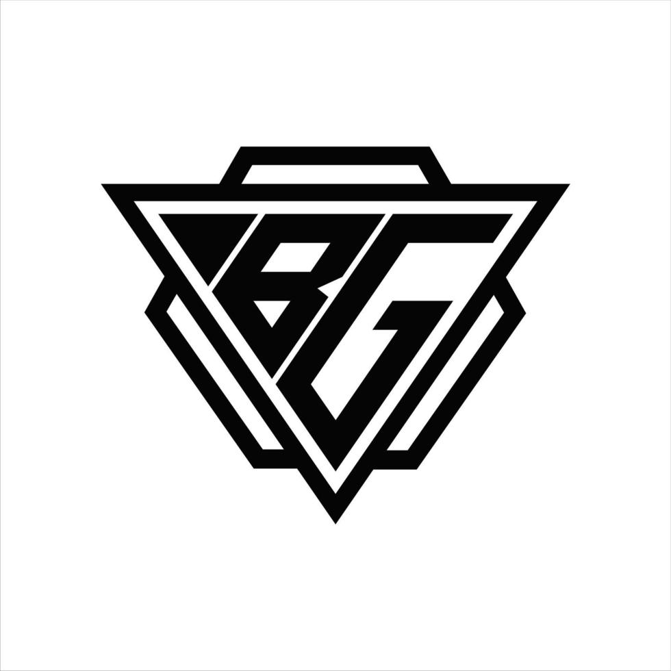 bg logo monogramma con triangolo e esagono modello vettore