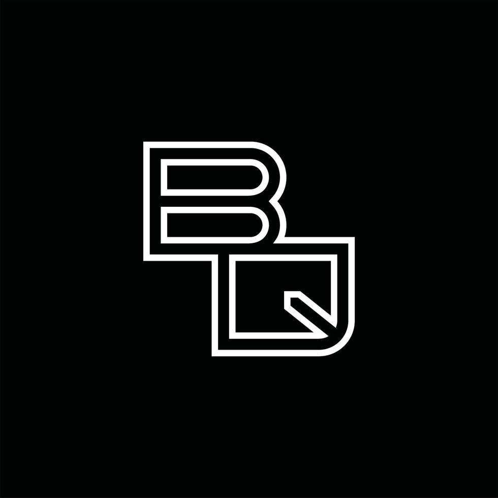 bq logo monogramma con linea stile design modello vettore