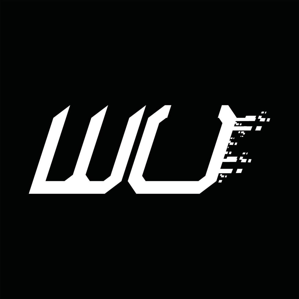 wu logo monogramma astratto velocità tecnologia design modello vettore