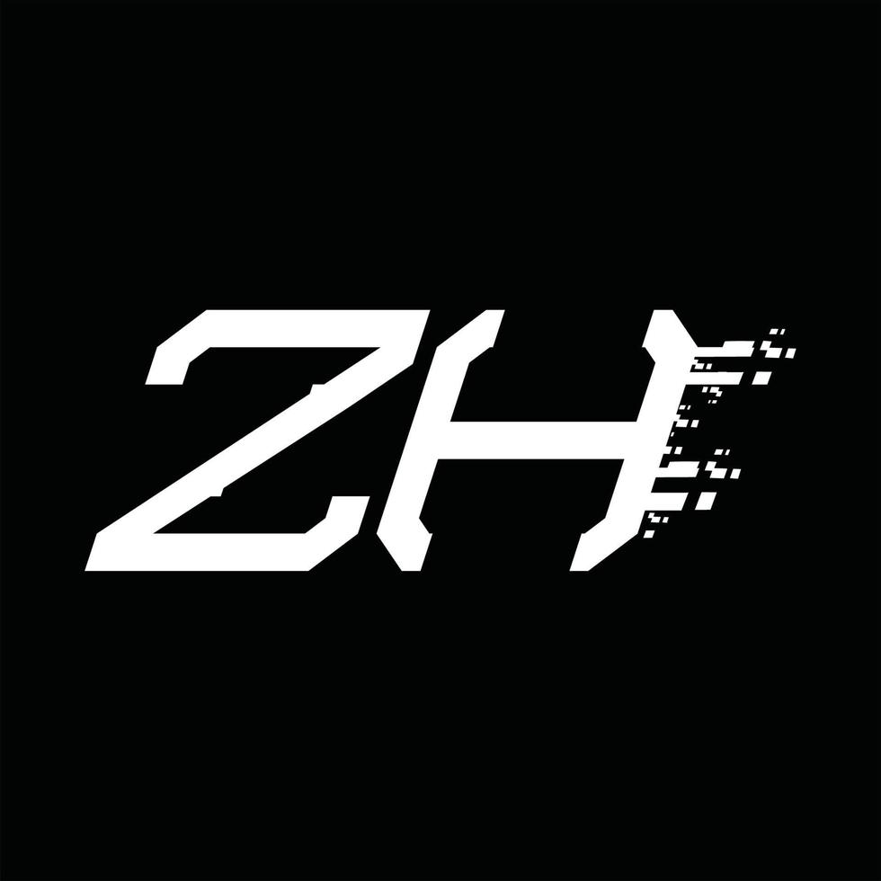 zh logo monogramma astratto velocità tecnologia design modello vettore