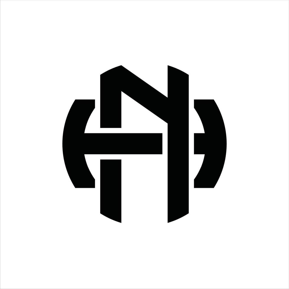 nh logo monogramma design modello vettore