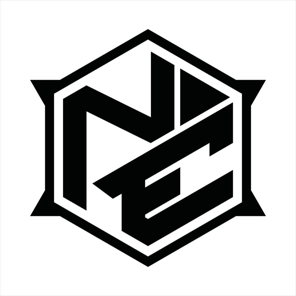 ne logo monogramma design modello vettore