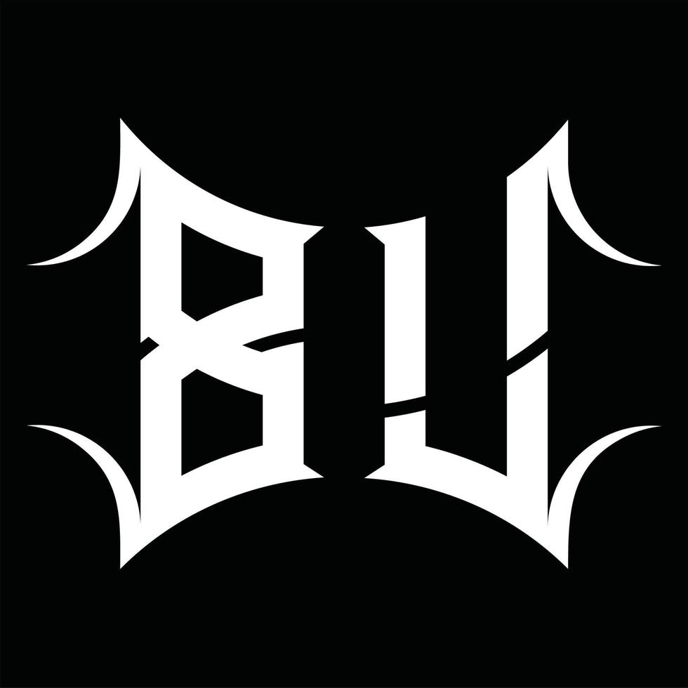 bu logo monogramma con astratto forma design modello vettore