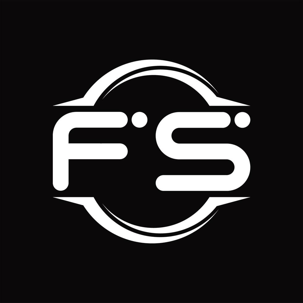 fs logo monogramma con cerchio arrotondato fetta forma design modello vettore