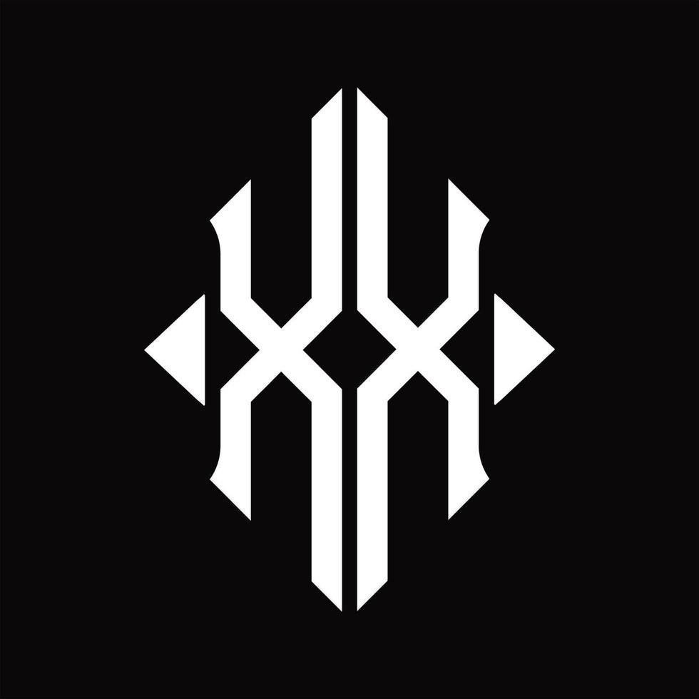 xx logo monogramma con scudo forma isolato design modello vettore