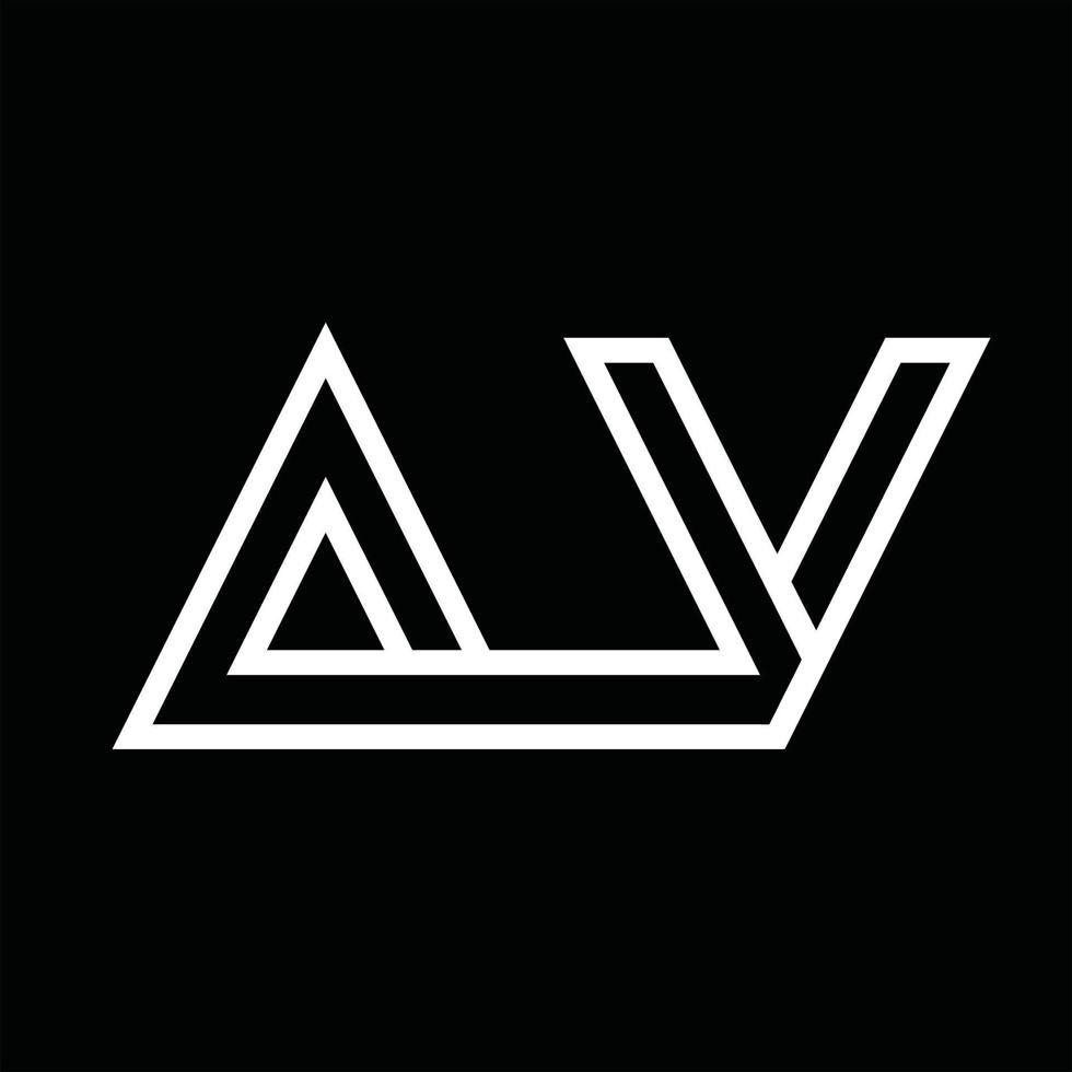 av logo monogramma con linea stile negativo spazio vettore