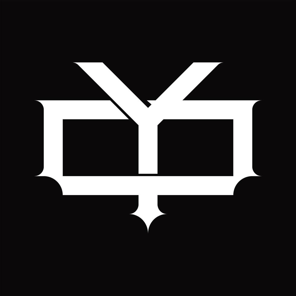oy logo monogramma con Vintage ▾ sovrapposizione connesso stile design modello vettore