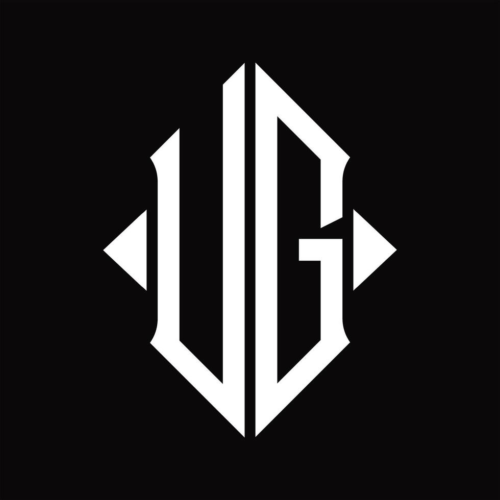 ug logo monogramma con scudo forma isolato design modello vettore