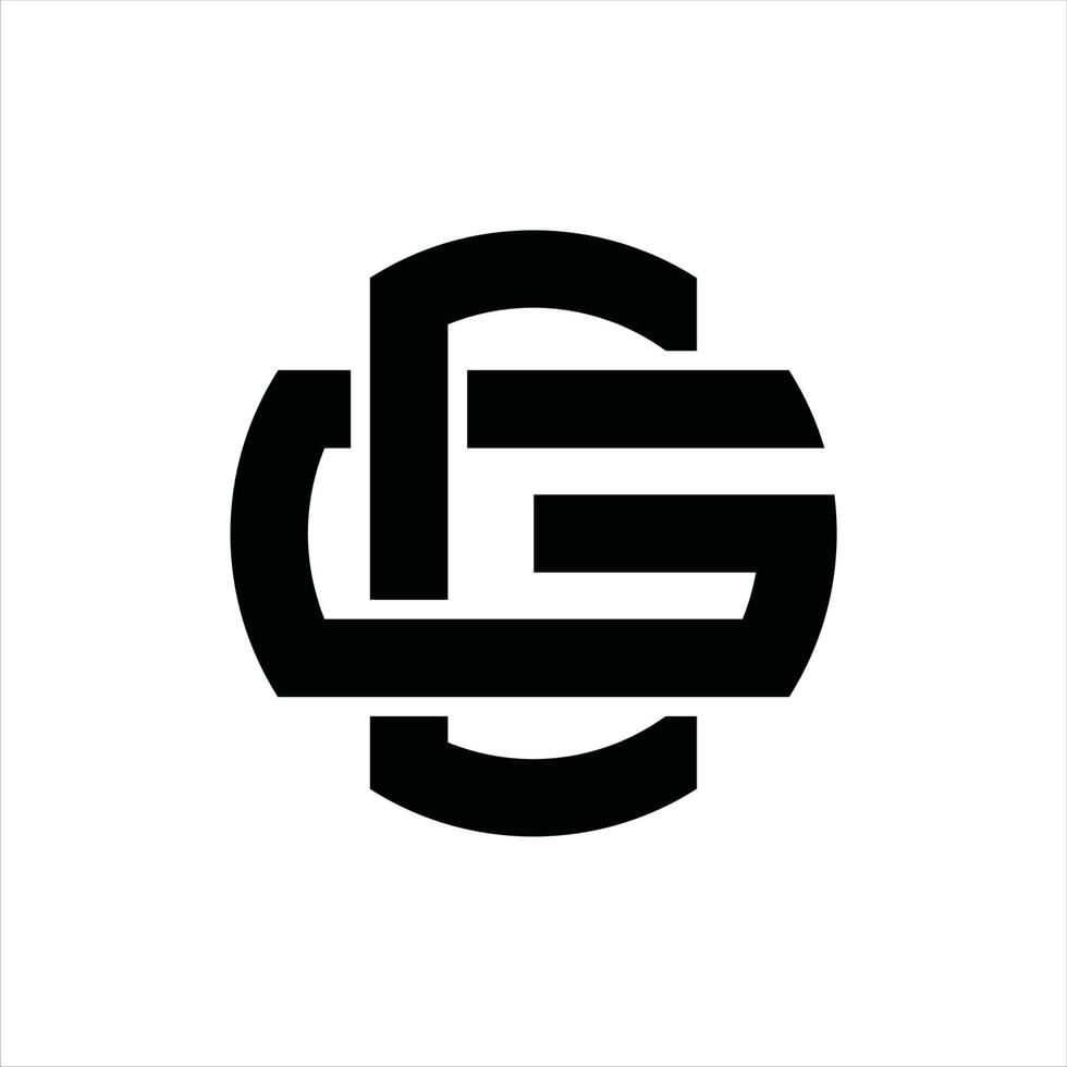 cg logo monogramma design modello vettore