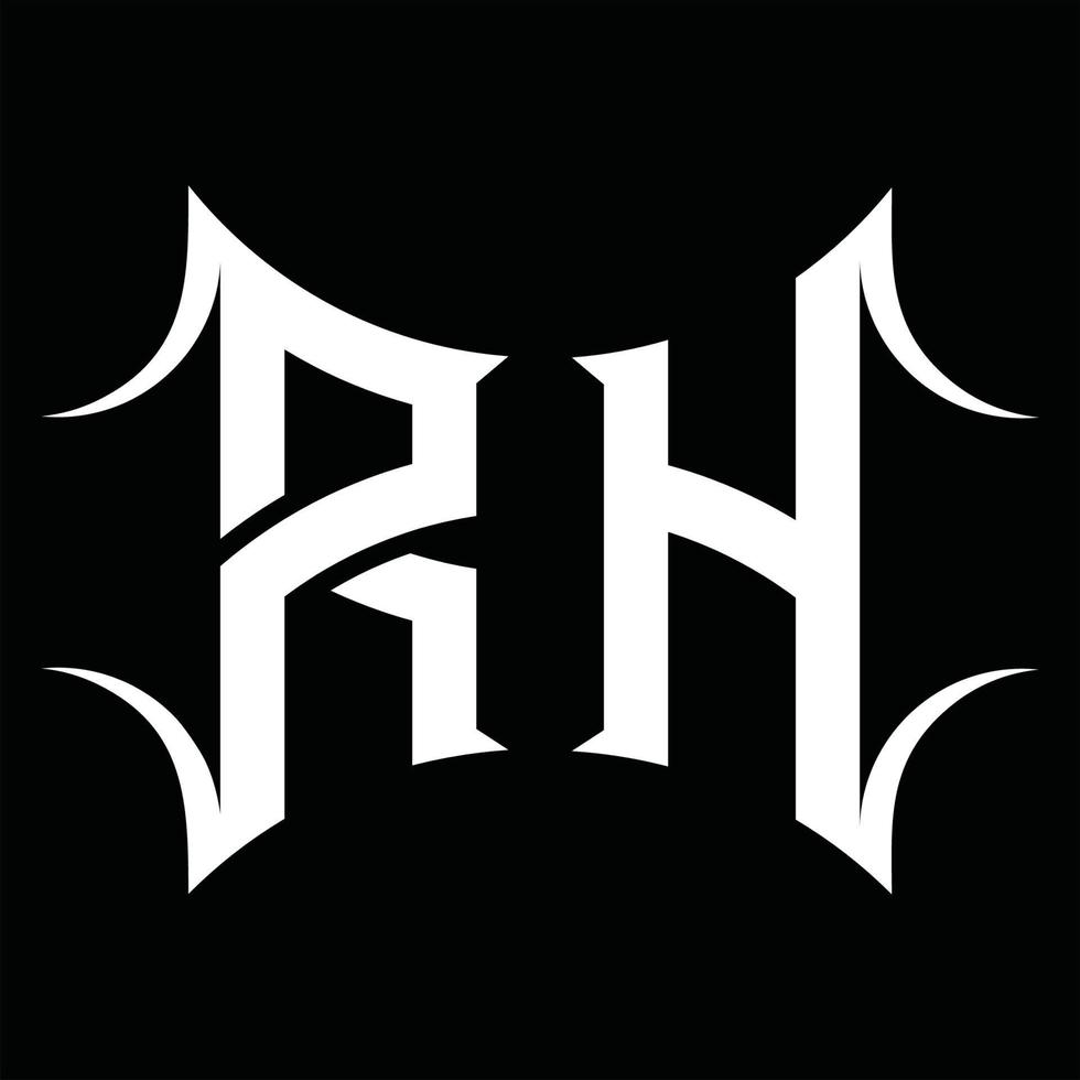 rh logo monogramma con astratto forma design modello vettore